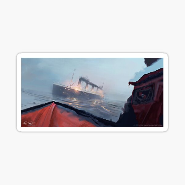 Ghost Ship - Titanic Painting | Art by Eliott Cha'coco Sticker