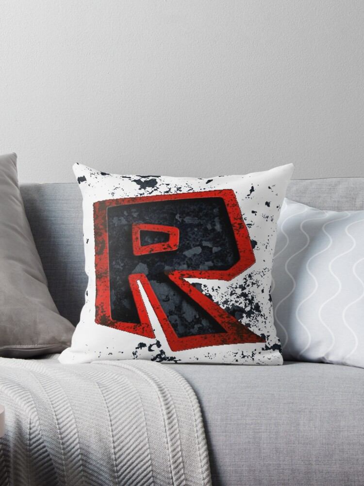 Roblox Logo Black And Red Throw Pillow By Best5trading Redbubble - black and red roblox logo