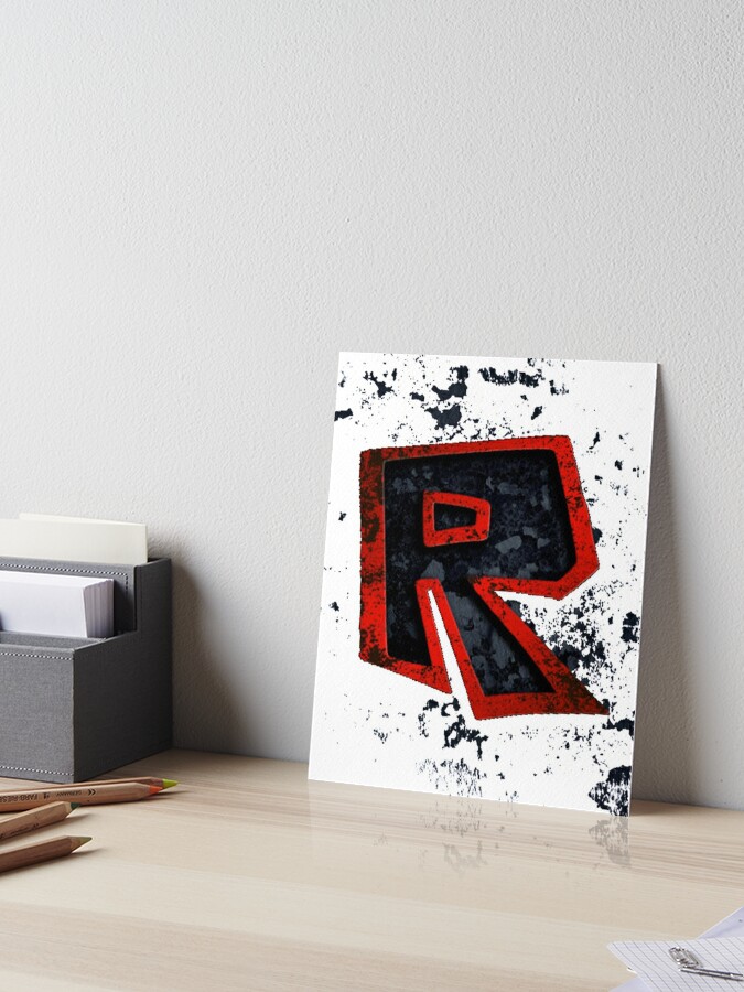 Roblox Logo Black And Red Art Board Print By Best5trading Redbubble - roblox logo to print