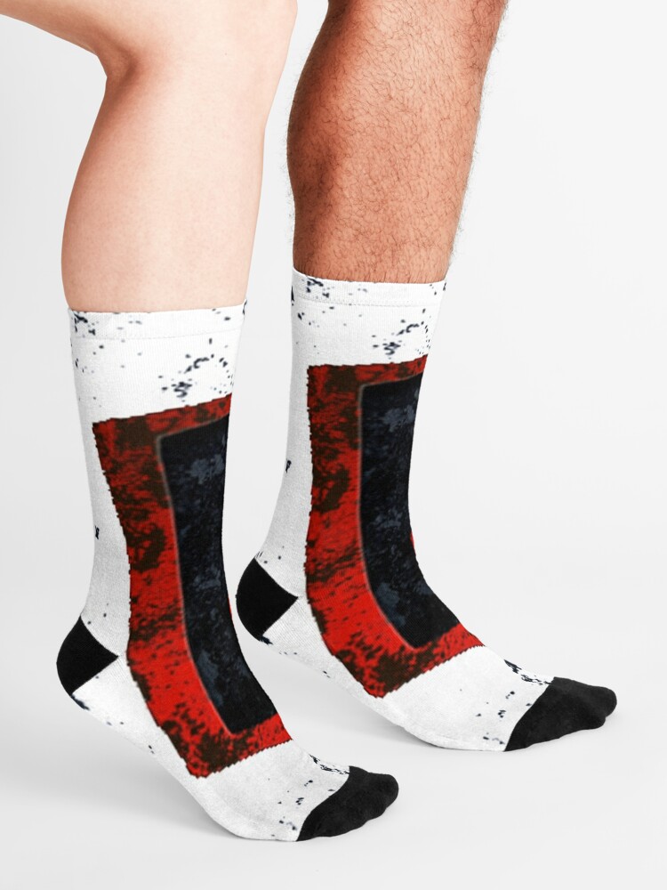 Roblox Logo Black And Red Socks By Best5trading Redbubble - black long socks roblox
