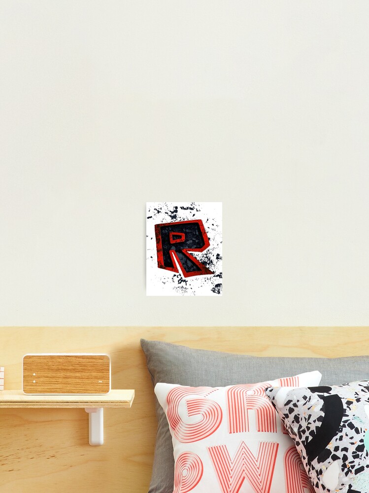 Roblox Logo Black And Red Photographic Print By Best5trading Redbubble - black red roblox logo