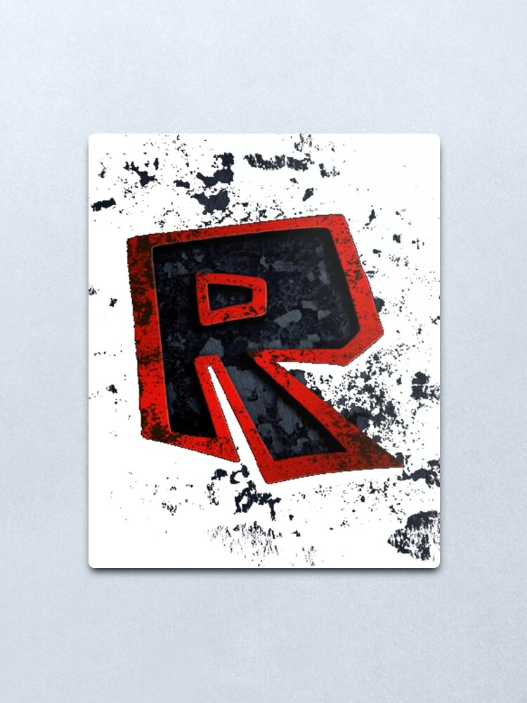 Roblox Logo Black And Red Metal Print By Best5trading Redbubble - small logo roblox sign