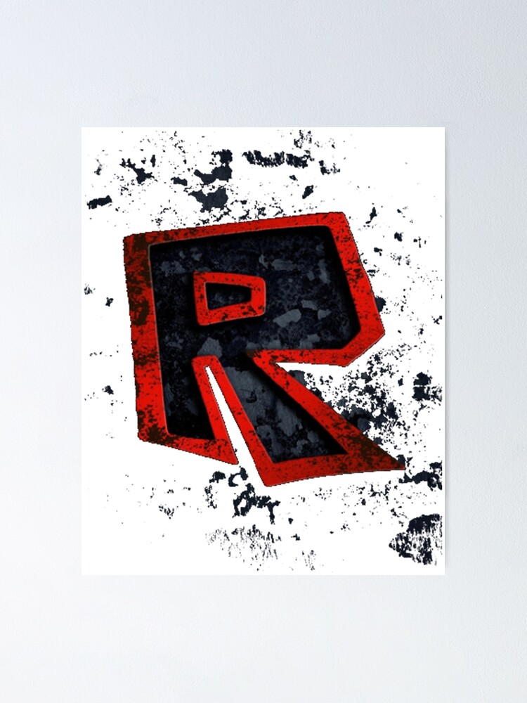 Poster Roblox Logo Negro Y Rojo De Best5trading Redbubble - pañuelo rojo roblox