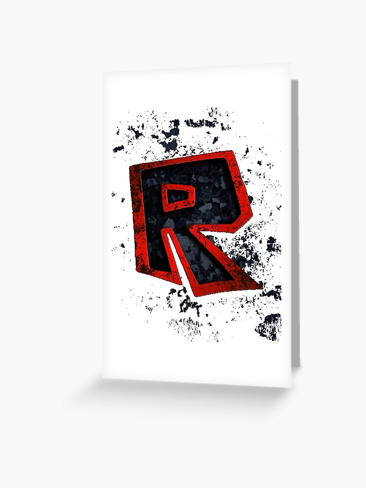 Roblox Logo Black And Red Greeting Card By Best5trading Redbubble - card number for roblox