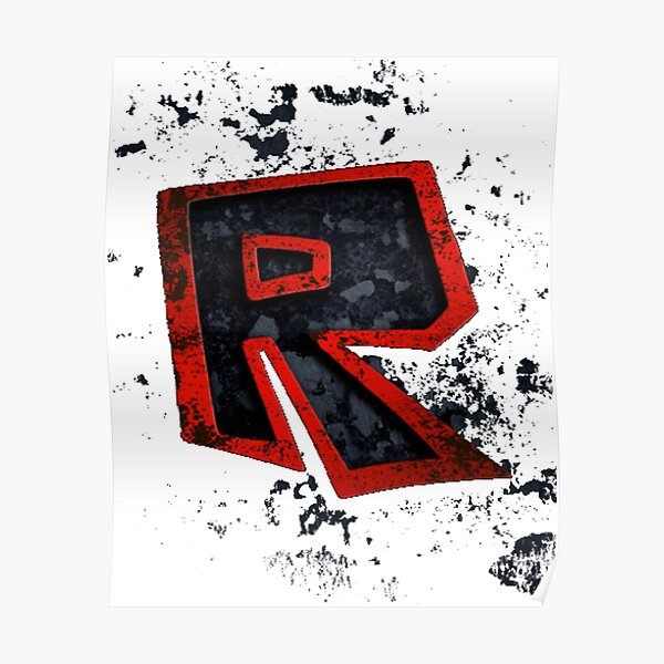 Roblox Logo On Black Poster By Best5trading Redbubble - gronark empire black white and blue logo roblox