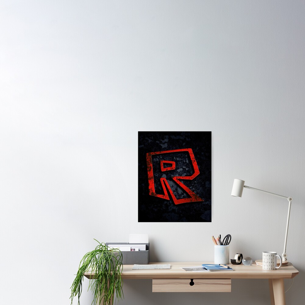 Roblox Logo On Black Poster By Best5trading Redbubble - gronark empire black white and blue logo roblox