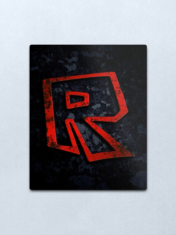 Roblox Logo On Black Metal Print By Best5trading Redbubble - black and red texture id roblox
