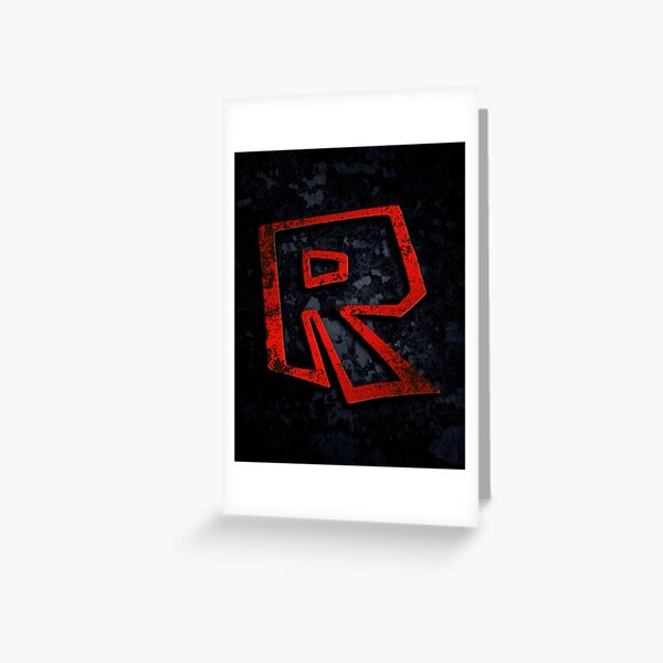 Roblox Logo On Black Greeting Card By Best5trading Redbubble - roblox logo red and black