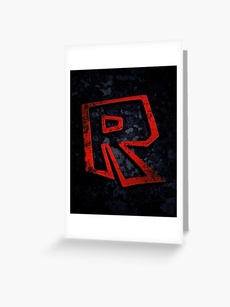 Roblox Logo On Black Greeting Card By Best5trading Redbubble - roblox logo black and red photographic print by best5trading redbubble
