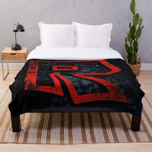 Roblox Logo Black And Red Throw Blanket By Best5trading Redbubble - black and red roblox logo