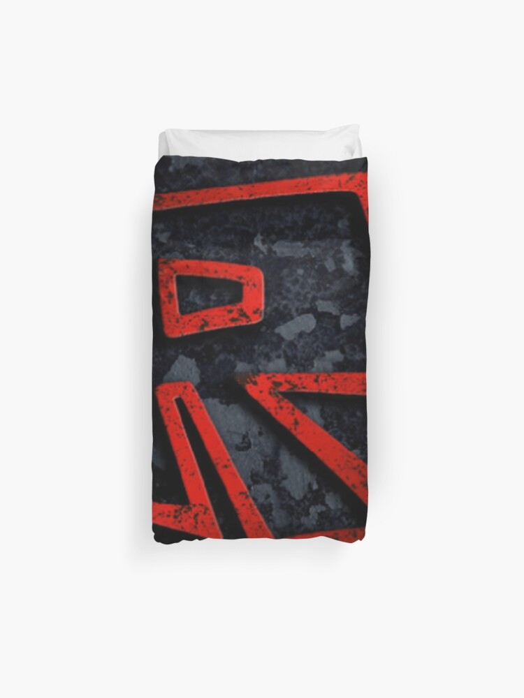 Roblox Logo On Black Duvet Cover By Best5trading Redbubble - roblox logo black and red photographic print by best5trading redbubble