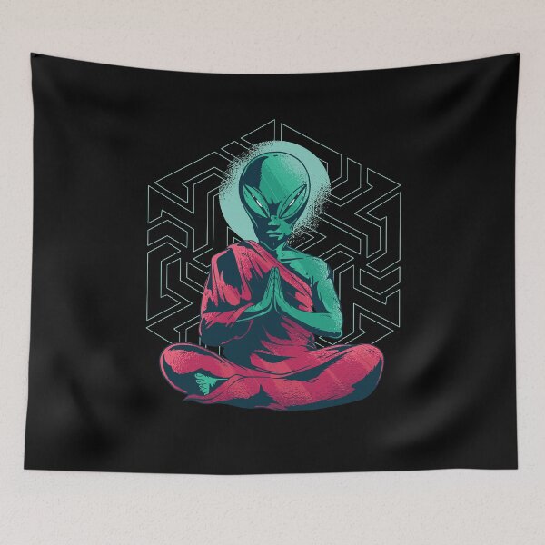 Item preview, Funny alien monk meditation designed and sold by AaaleXX.