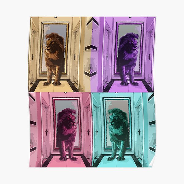 Poster « Lion Pop art, effet pop out », par editor1972 Redbubble