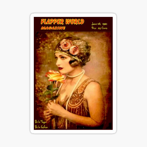 FLAPPER WORLD : Vintage 1921 Magazine Advertising Print Sticker