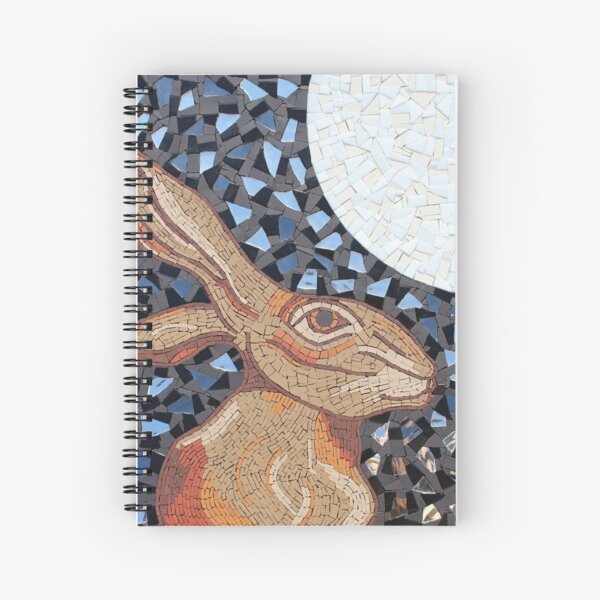 Hare and Moon Mosaic Art by Sue Kershaw Spiral Notebook