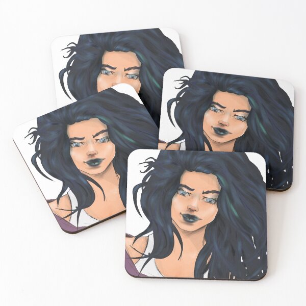 Item preview, Cartoon drawing of pretty woman with long hair designed and sold by mahosart.