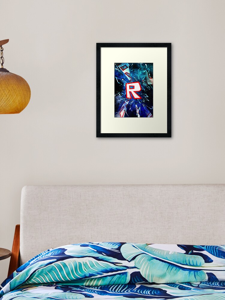 Roblox Logo Blue Framed Art Print By Best5trading Redbubble - blue bed roblox