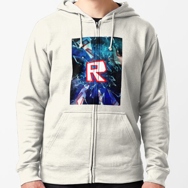 Roblox Game Walking On Blue Zipped Hoodie By Best5trading Redbubble - roblox blue hoodie