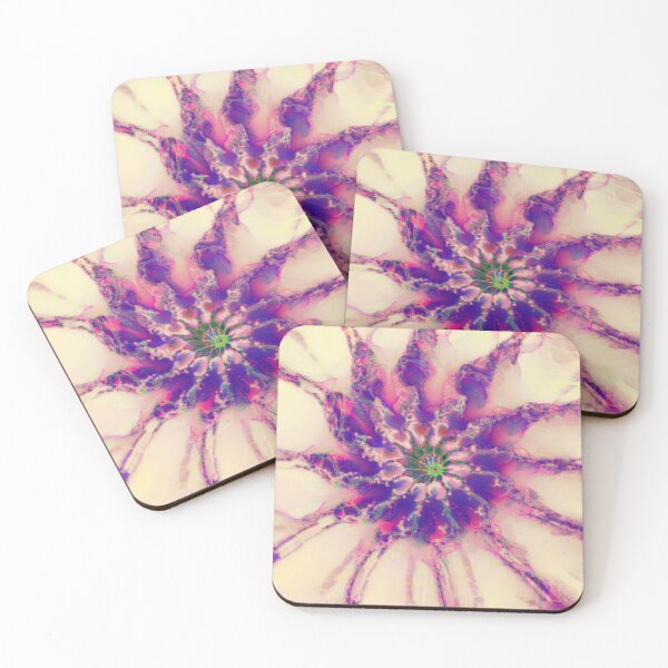 Fractalize abstraction Coasters (Set of 4)