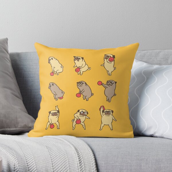 Kettlebell workout with Pugsgym Throw Pillow