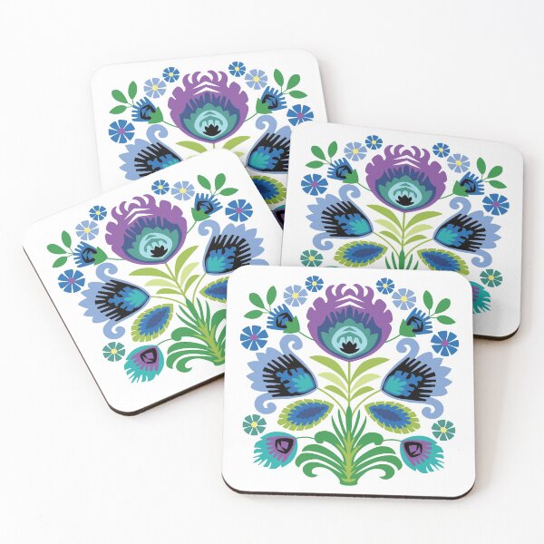 Item preview, Polish Folk Flowers Purple designed and sold by Barbara Pixton.