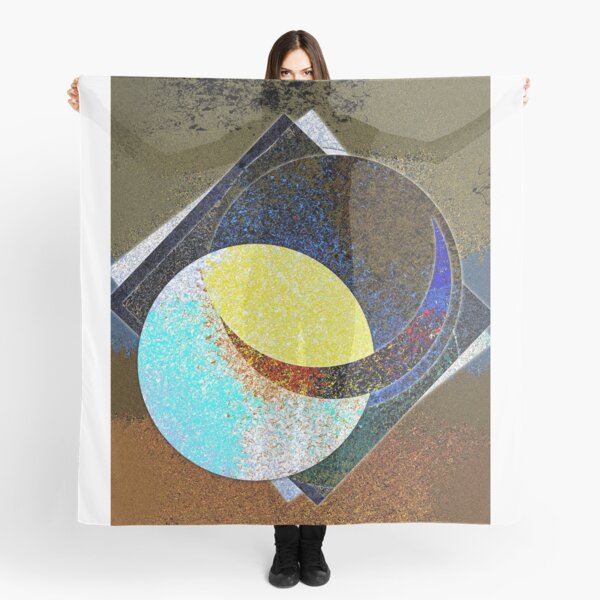 Dark Side of the Moon - Abstract Digital Painting Wall Art Original Geometric Painting Scarf