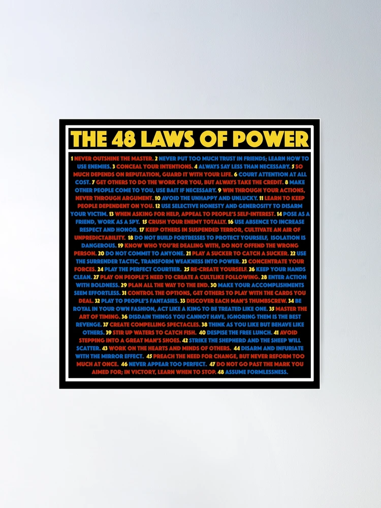 Póster 48 leyes del poder: puño blanco
