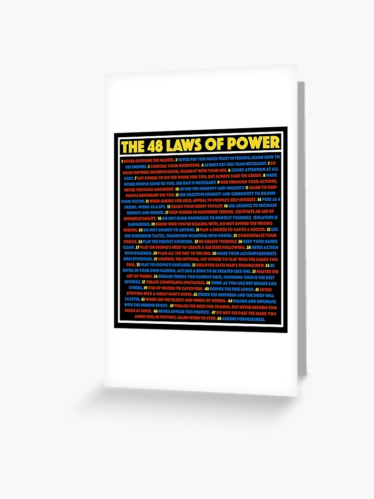 The 48 Laws Of Power Poster Self Help Magnet for Sale by Jack Curtis