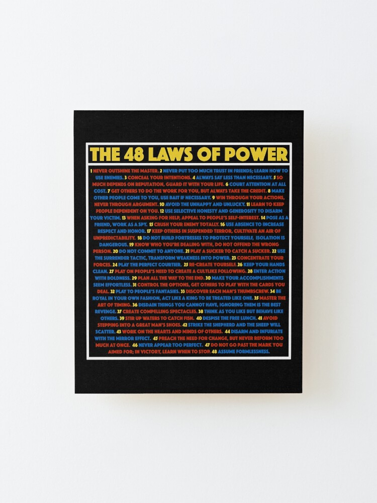 The 48 Laws Of Power Poster Self Help Magnet for Sale by Jack Curtis