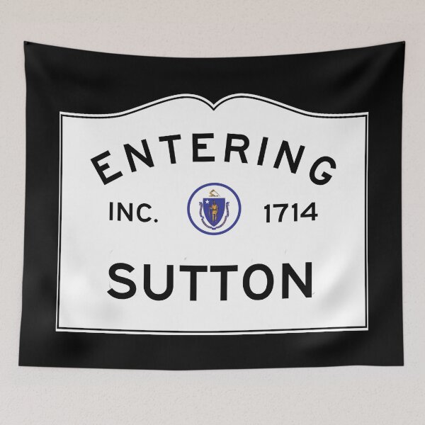 Item preview, Entering Sutton Massachusetts - Commonwealth of Massachusetts Road Sign  designed and sold by NewNomads.