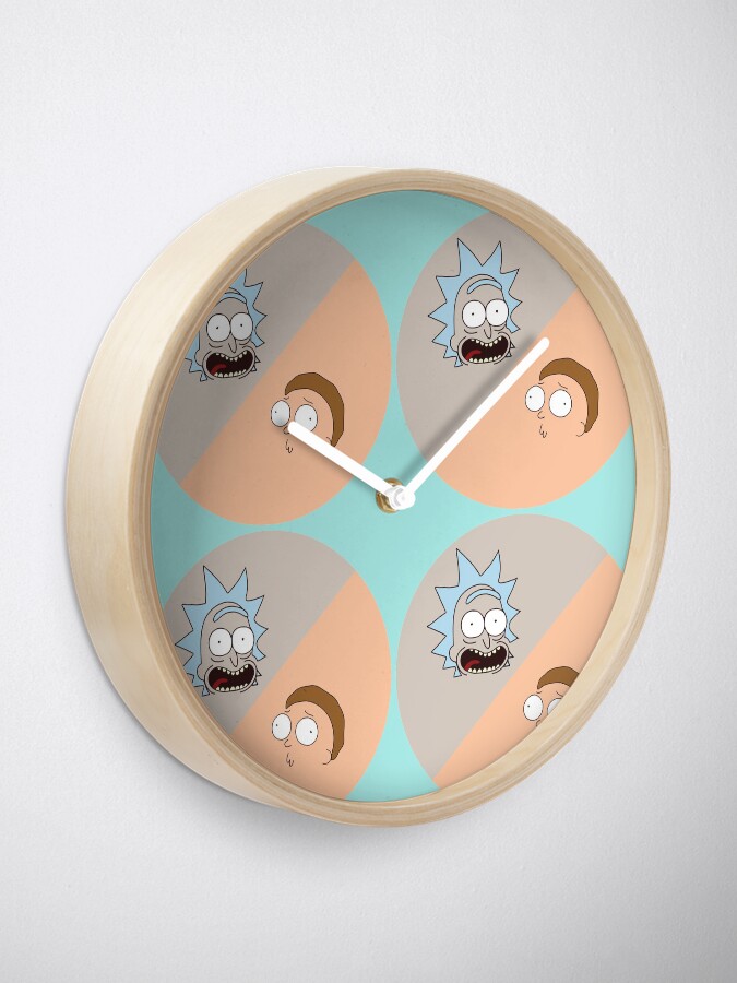 Alternate view of Rick and Morty pattern Clock