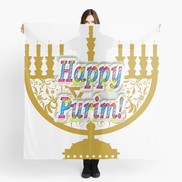 Purim, Jews, King Ahasuerus, Queen Vashti, Jewish girl, Esther, antisemitic Haman, Mordechai, feast Scarf