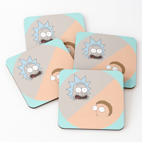 Rick and Morty pattern Coasters (Set of 4)
