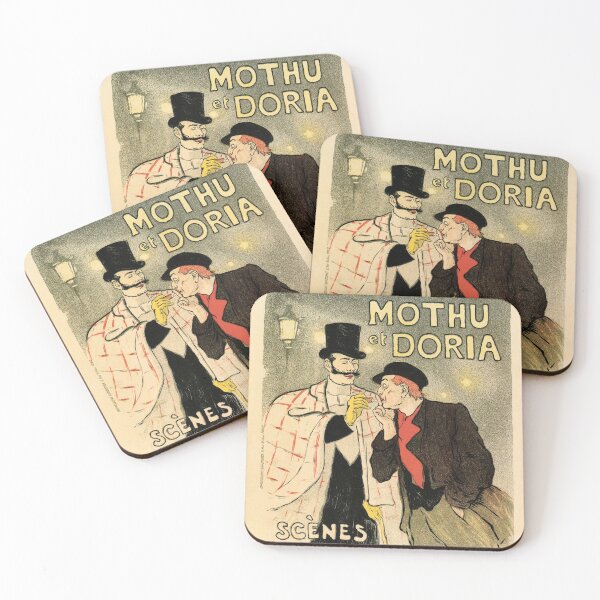 Item preview, MOTHU et DORIA Vintage French Theater Lithograph Poster by Alexandre Theophile Steinlen 1893 designed and sold by retroposters.
