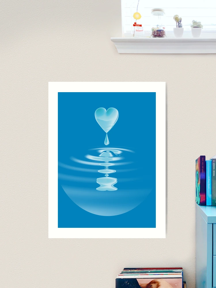 Liquid Sadness  Crying Blue Heart Art Print for Sale by TMBTM