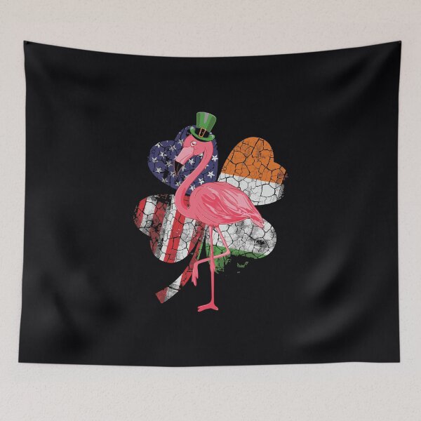 Item preview, Irish American Flag Flamingo St Patricks Day designed and sold by IceNiceIce.