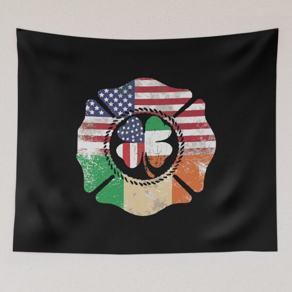 Item preview, Firefighter St Patrick Irish American Flag designed and sold by WanitaDesign.