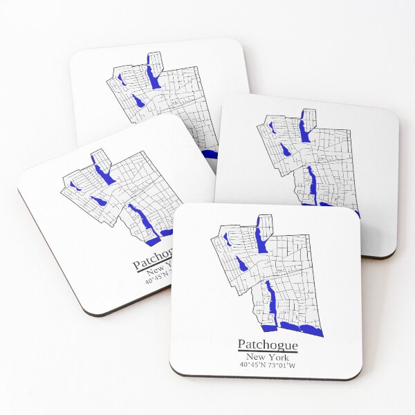Item preview, Patchogue, New York Road Map Art - Blue Rivers and Dark Roads City Limits Style designed and sold by Cat-tography.