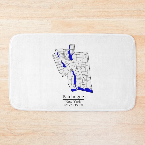 Item preview, Patchogue, New York Road Map Art - Blue Rivers and Dark Roads City Limits Style designed and sold by Cat-tography.