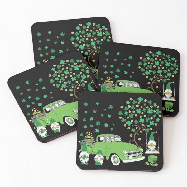 Item preview, St Patricks Day Gnomes Shamrock Lucky Truck designed and sold by BallonFlyToSky.