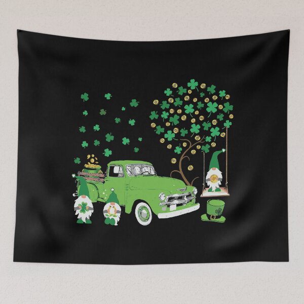 Item preview, St Patricks Day Gnomes Shamrock Lucky Truck designed and sold by BallonFlyToSky.