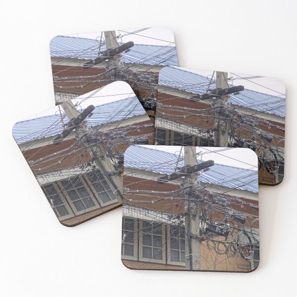 Item preview, Tangled Telephone, Internet and Electrical Wires in Thailand designed and sold by cuisinecat2.