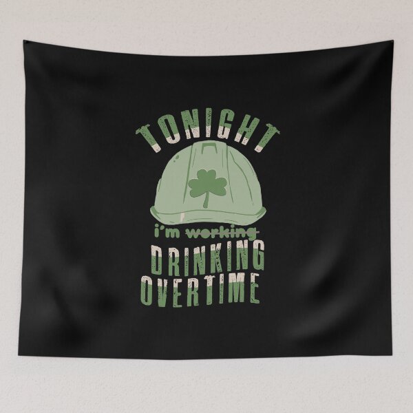 Item preview, St Patricks Day Hard Hat Not Working I'm Drinking designed and sold by BallonFlyToSky.