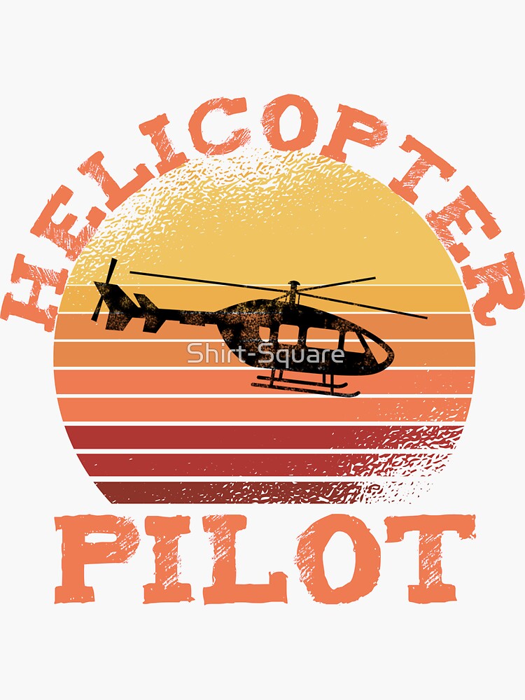 "Trendy Helicopter Pilot Retro Look" Sticker for Sale by ShirtSquare