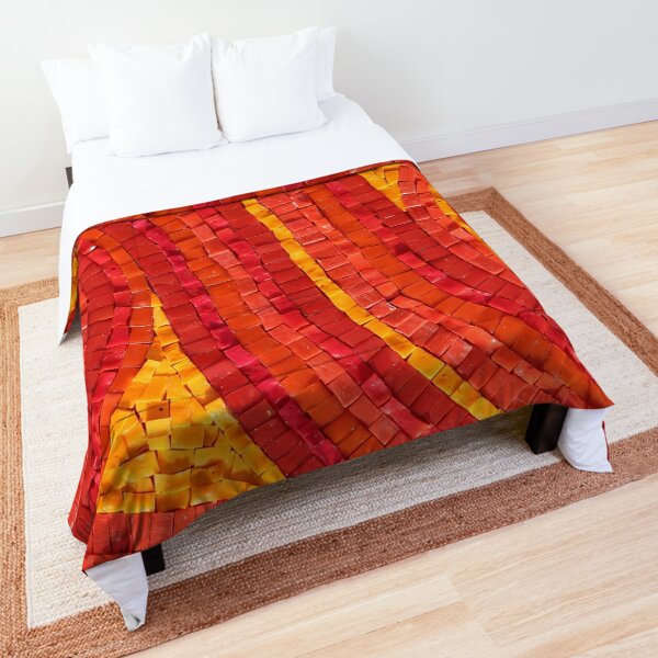Mosaic art by Sue Kershaw Feeling the Heat Comforter