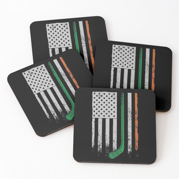 Item preview, Bandera americana irlandesa del hockey St Patricks designed and sold by IceNiceIce.