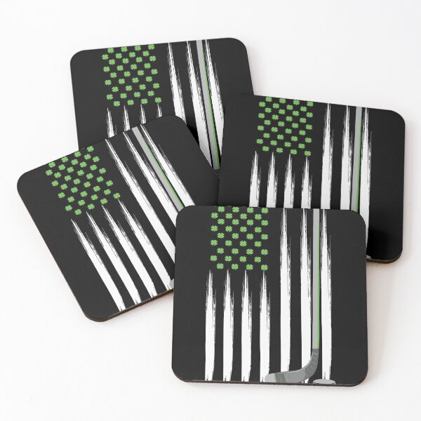 Item preview, Bandera americana irlandesa del hockey sobre hielo Trébol de San Patricio designed and sold by IceNiceIce.
