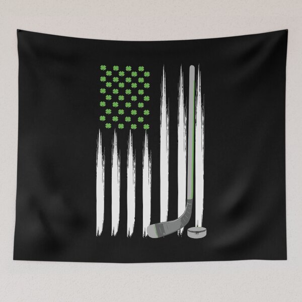 Item preview, Irish American Ice Hockey Flag St Patricks Shamrock designed and sold by IceNiceIce.