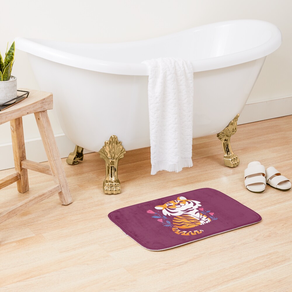 Flower Tiger Bath Mat