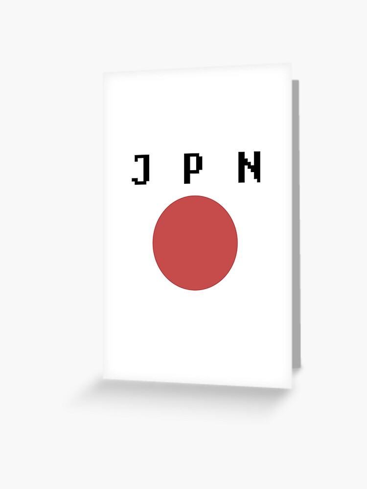 Japan Flag Design Pixels Greeting Card By Milkiboba Redbubble - japanese flag pin roblox